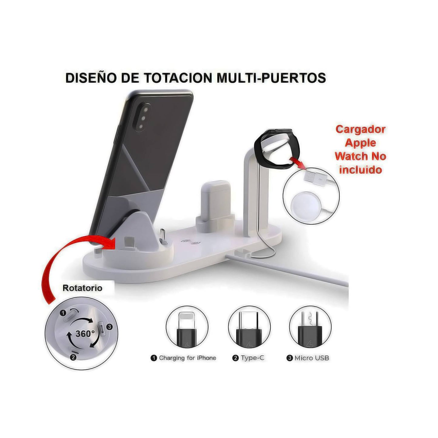 Estacion De Carga Para Iphone Air Pods B
