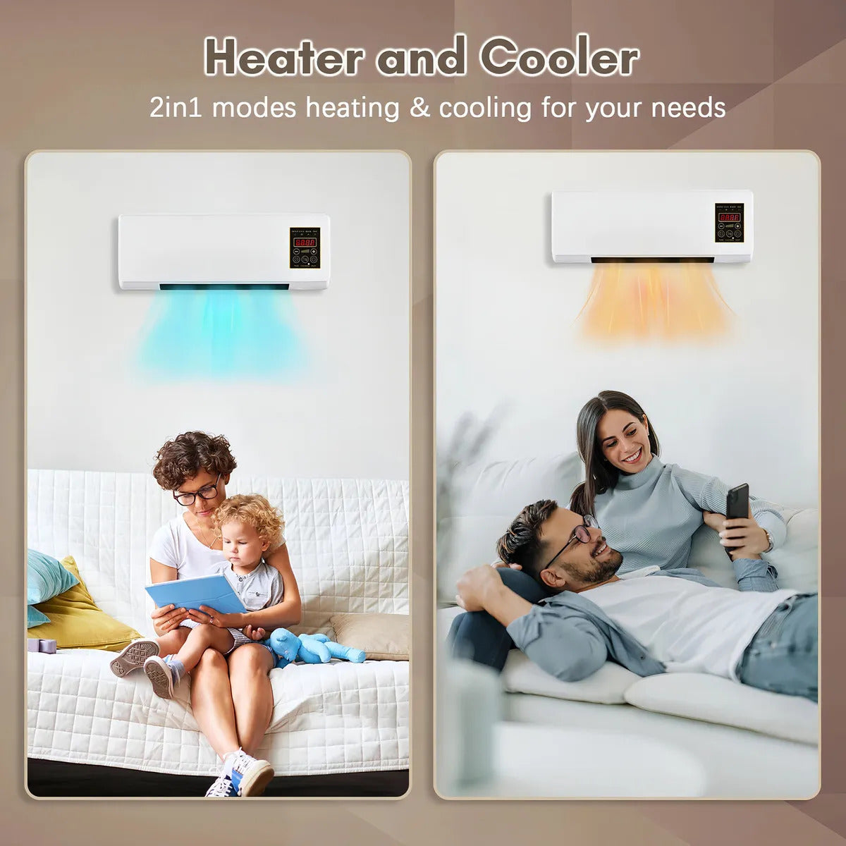 Mini aire acondicionado y calefactor de pared
